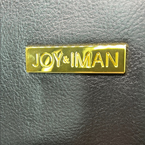 Joy & Iman Classic Black Leather Tote - Picture 2 of 9